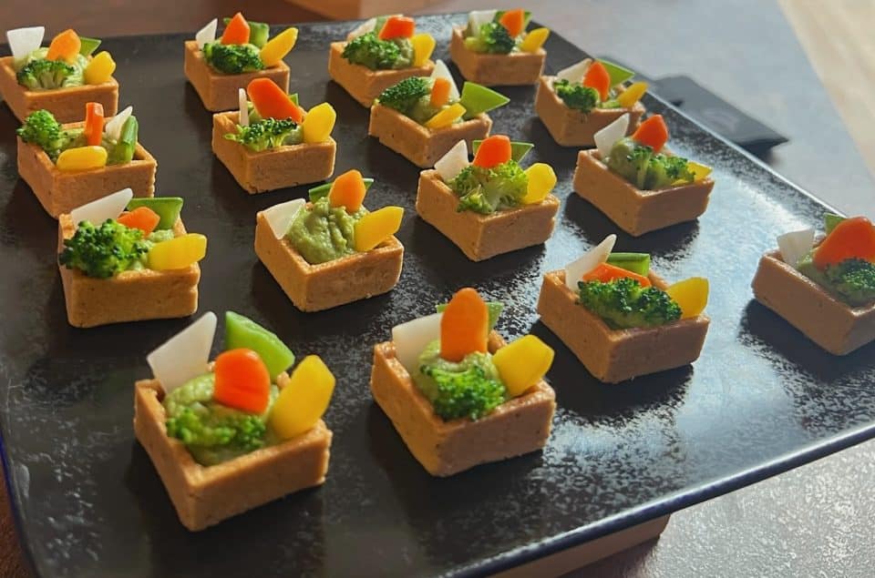 Petit sablés au guacamole et légume croquant